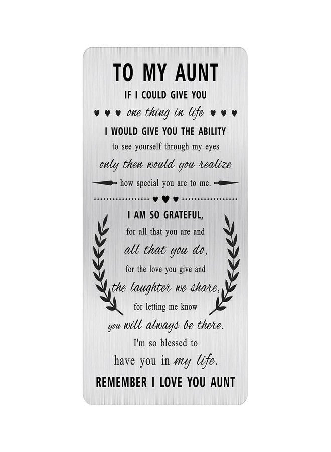 Alotozo Grateful Aunt Mothers Day Gifts - Engraved I Love You Wallet Card for Aunt - Happy Mothers Day to Auntie - Image 1